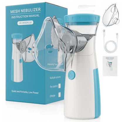 Portable Mesh Nebulizer Machine – Silent Rechargeable Handheld Inhaler for Kids & Adults